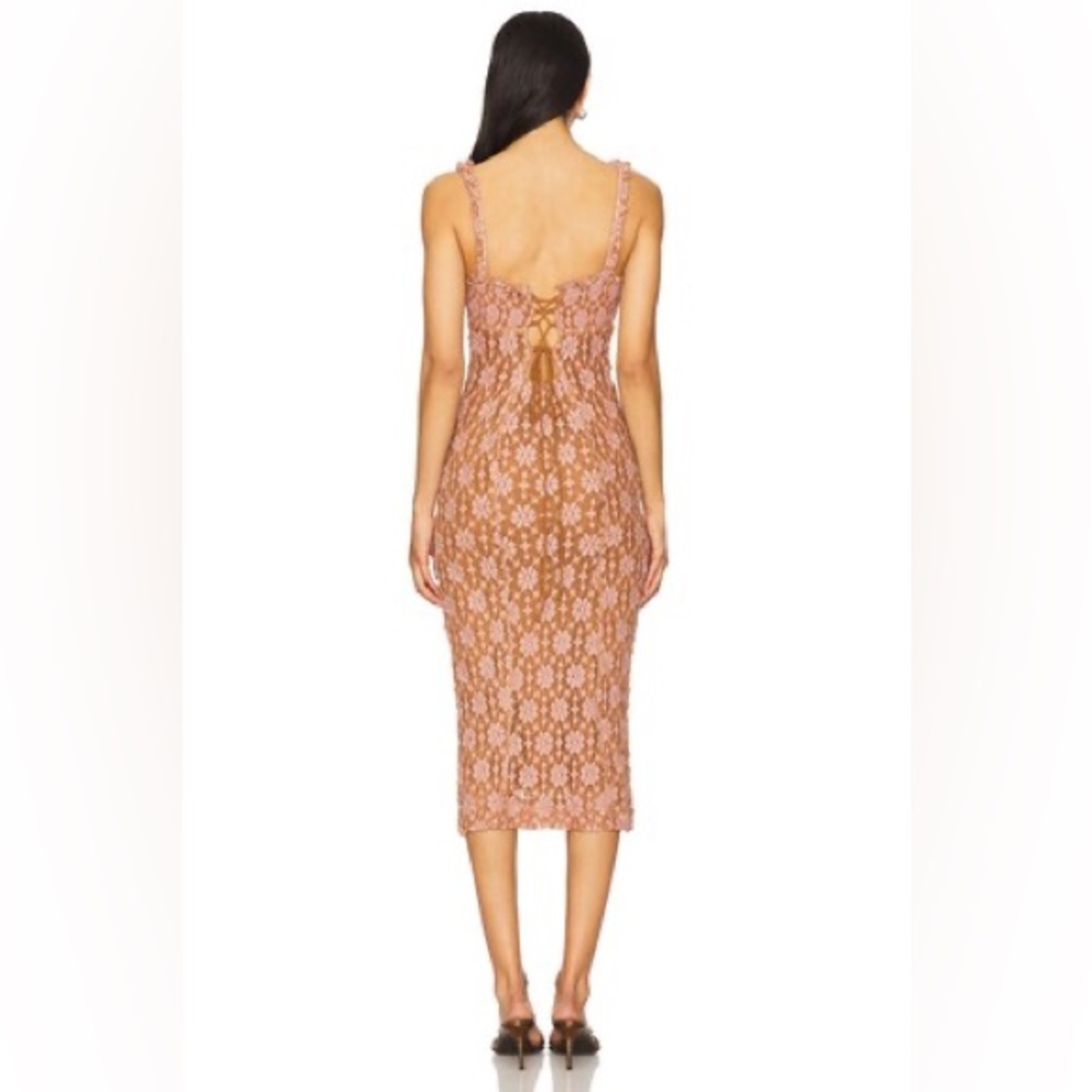 Free People Brown and Pink Floral Midi Dress - Picture 17 of 17